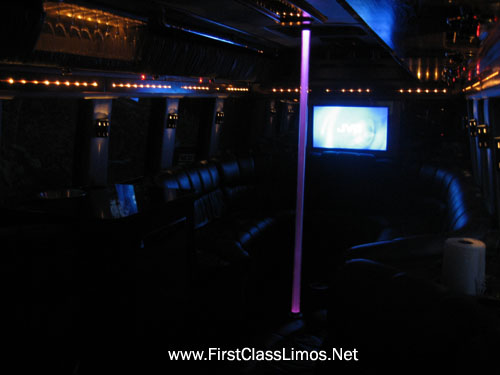 party bus interior. Ohio and PA Limo Bus